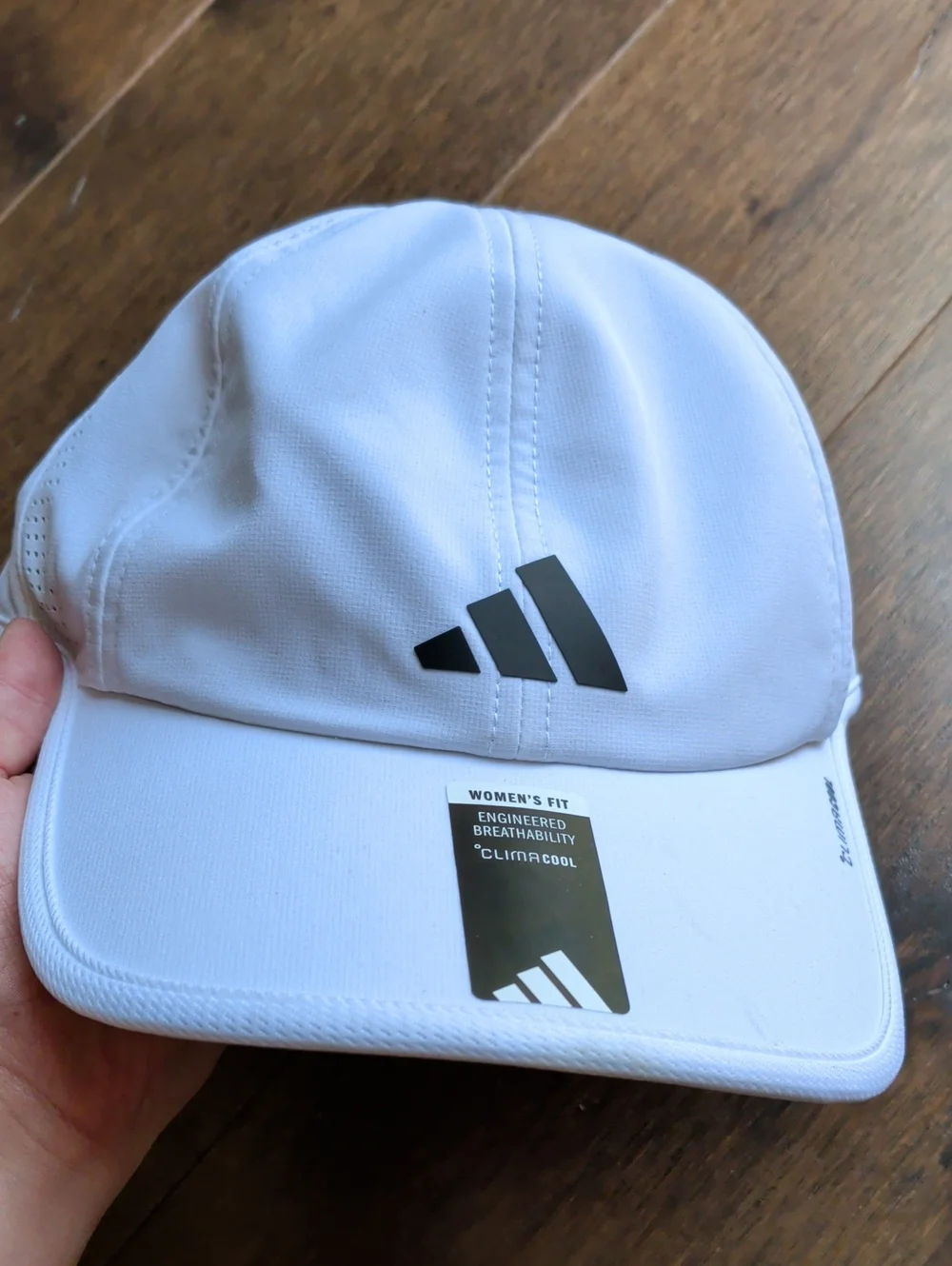 adidas White Women's Performance Baseball Cap with Black Logo